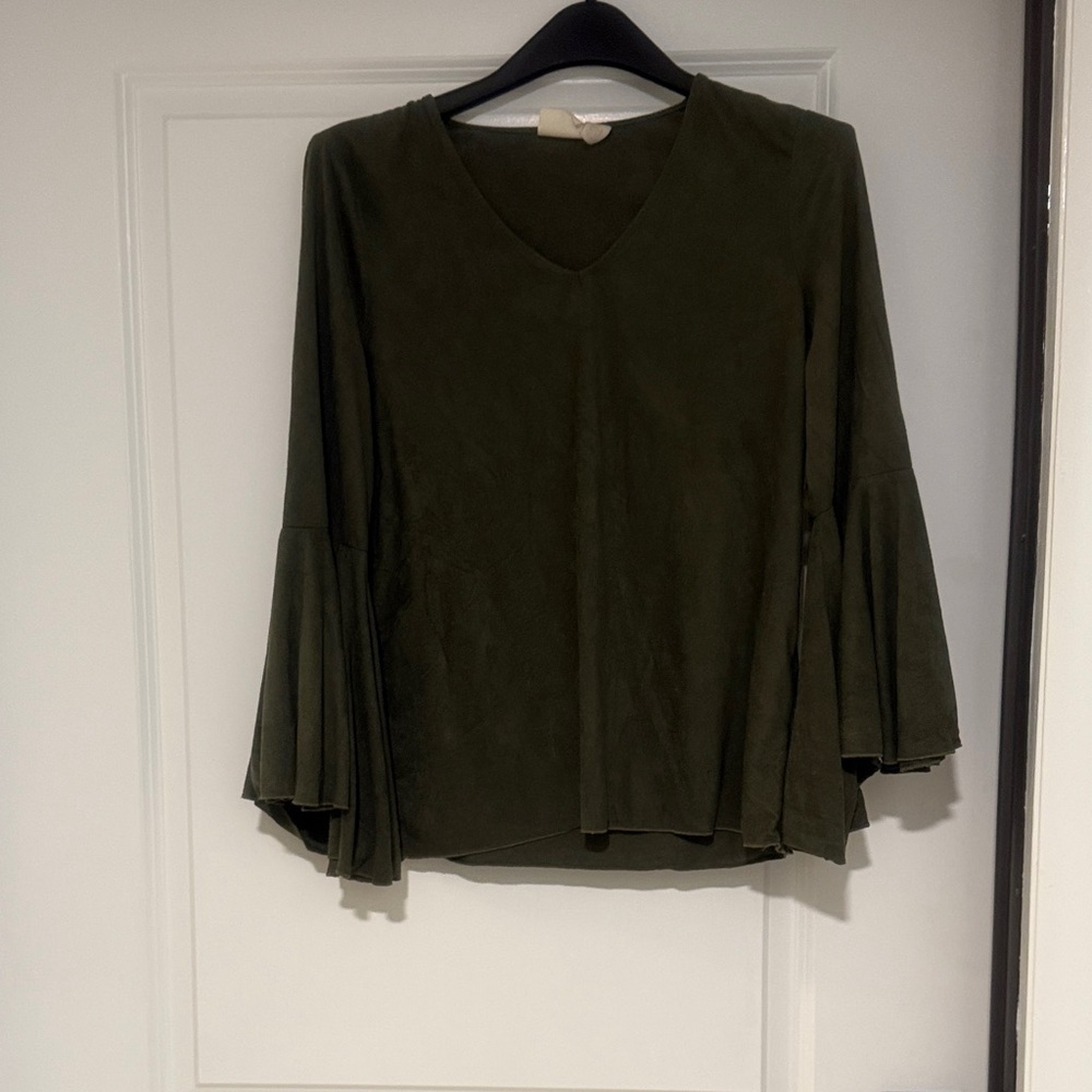 Chico's Olive Green V-Neck Blouse